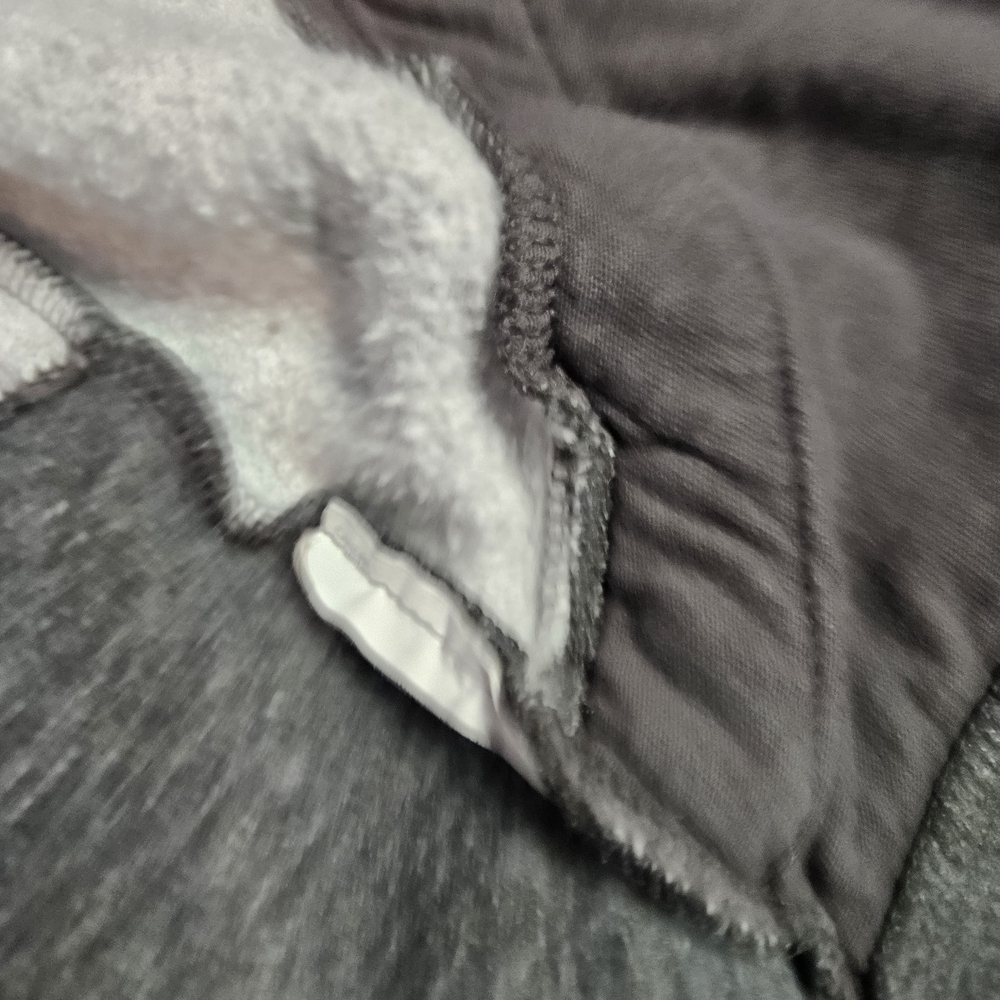 Under Armour Girls Large Gray Ribbed Fleece Full Zip Hoodie Sleeve Spellout - Picture 7 of 12